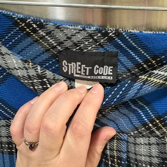 Vintage Y2K Blue Plaid Mini Skirt - Picture 3 of 7